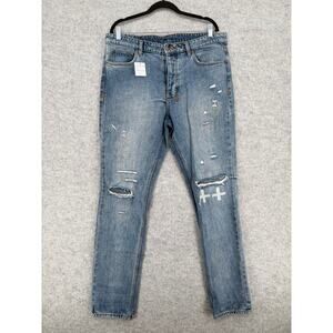 NEW Ksubi Chitch Plus One Ripped Light Blue Jeans Men's Size 36
